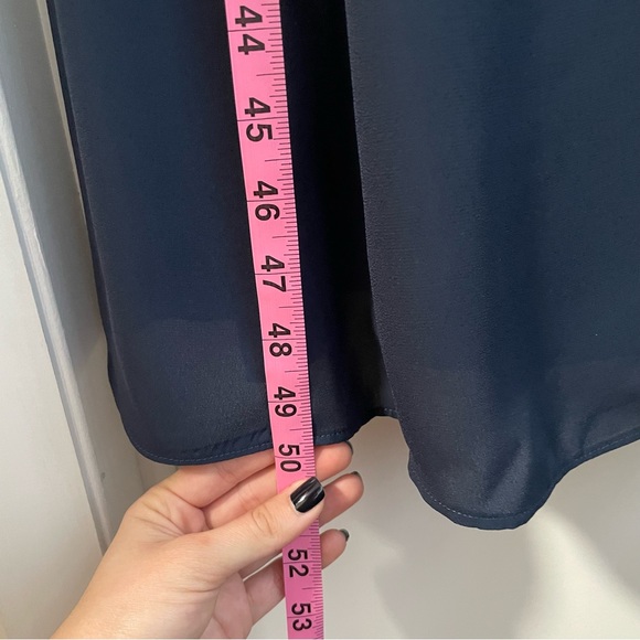 WAYF Rachel Off the Shoulder Gored Maxi Dress in Navy - Picture 10 of 10